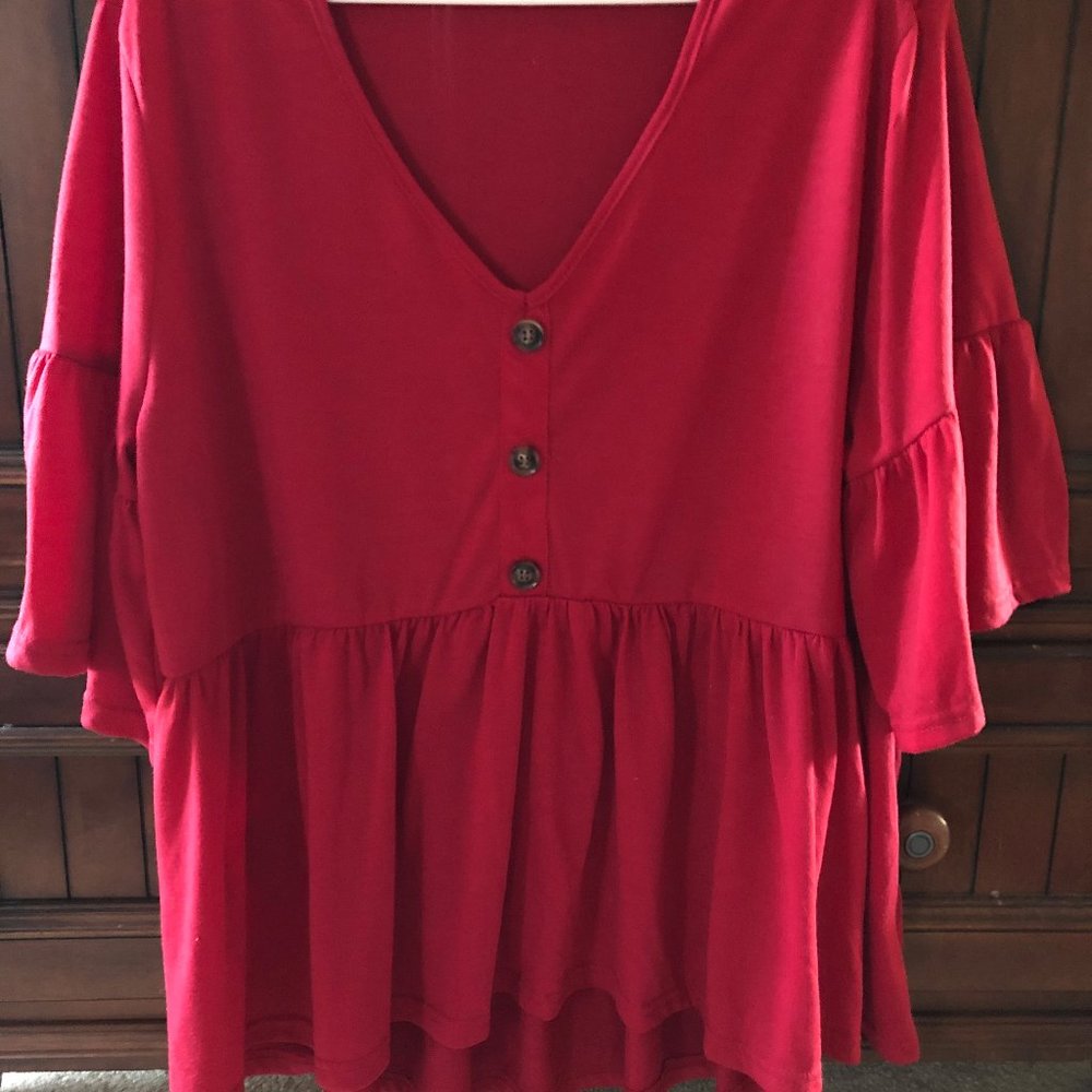 SHEIN v neck ruffle top - Picture 2 of 6